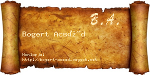 Bogert Acsád névjegykártya